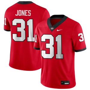 Men's Kyron Jones Red Georgia Bulldogs #31 College Football Replica Jerseys 221328-519