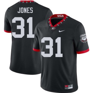 Men's Kyron Jones 100th Anniversary Black Georgia Bulldogs #31 College Football Replica Jerseys 417627-213
