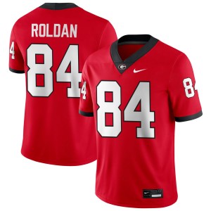 Mens Landon Roldan Red Georgia Bulldogs #84 College Football Player Jersey 528359-698