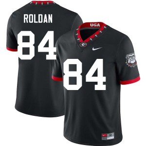 Mens Landon Roldan 100th Anniversary Black Georgia Bulldogs #84 College Football University Jersey 584820-955
