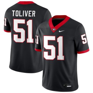 Mens Malachi Toliver Black Georgia Bulldogs #51 College Football Player Jerseys 476965-675