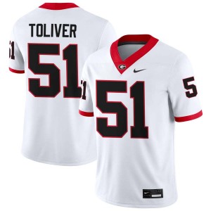 Mens Malachi Toliver White Georgia Bulldogs #51 College Football Alumni Jersey 613310-856