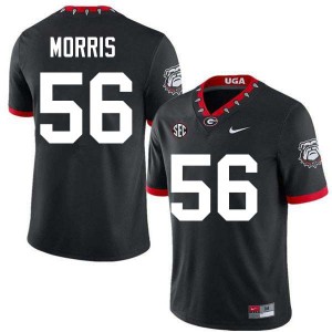 Men Micah Morris 100th Anniversary Black Georgia Bulldogs #56 College Football 2025-26 Jerseys 979582-926