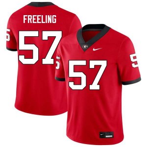 Mens Monroe Freeling Red Georgia Bulldogs #57 College Football Stitched Jerseys 388140-161