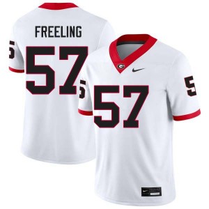 Men's Monroe Freeling White Georgia Bulldogs #57 College Football Stitched Jersey 220767-345