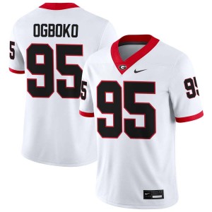 Men's Nnamdi Ogboko White Georgia Bulldogs #95 College Football 2025 Jerseys 745040-287