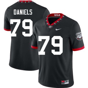 Men Nyier Daniels 100th Anniversary Black Georgia Bulldogs #79 College Football Limited Jerseys 636969-359
