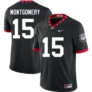 Men Ryan Montgomery 100th Anniversary Black Georgia Bulldogs #15 College Football Limited Jersey 899407-939