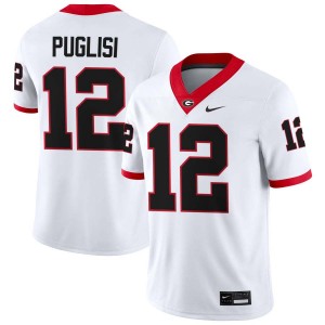 Men Ryan Puglisi White Georgia Bulldogs #12 College Football Game Jerseys 630707-159