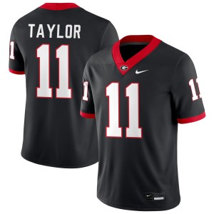 Men's Talyn Taylor Black Georgia Bulldogs #11 College Football Player Jerseys 616963-352