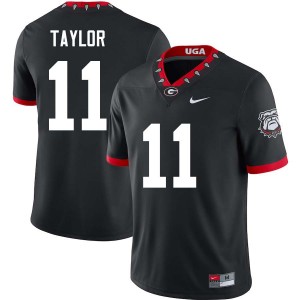 Mens Talyn Taylor 100th Anniversary Black Georgia Bulldogs #11 College Football Embroidery Jerseys 862561-674