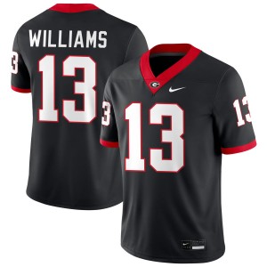 Mens Tyler J. Williams Black Georgia Bulldogs #13 College Football Embroidery Jersey 101379-206