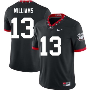Mens Tyler J. Williams 100th Anniversary Black Georgia Bulldogs #13 College Football Stitched Jerseys 578817-621