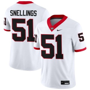Mens Will Snellings White Georgia Bulldogs #51 College Football Limited Jersey 991270-544