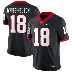 Men Sacovie White-Helton Black Georgia Bulldogs #18 College Football Player Jersey 606046-267