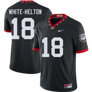 Men Sacovie White-Helton 100th Anniversary Black Georgia Bulldogs #18 College Football 2025 Jerseys 682415-476