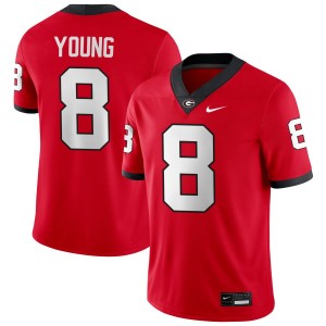 Mens Colbie Young Red Georgia Bulldogs #8 College Football Player Jerseys 460813-337