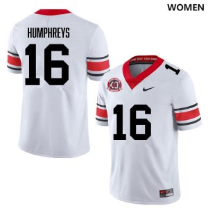 Womens London Humphreys 40th Anniversary White Georgia Bulldogs #16 College Football 2025 Jersey 445089-213