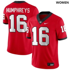 Women's London Humphreys Red Georgia Bulldogs #16 College Football Stitched Jerseys 348446-234