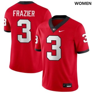 Women's Nate Frazier Red Georgia Bulldogs #3 College Football High School Jersey 797942-233