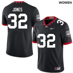 Womens Cash Jones 100th Anniversary Black Georgia Bulldogs #32 College Football Game Jerseys 526966-514