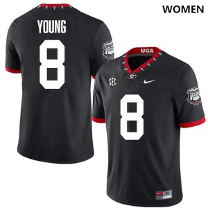 Women's Colbie Young 100th Anniversary Black Georgia Bulldogs #8 College Football Player Jerseys 574713-441
