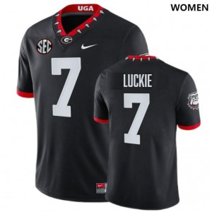 Women Lawson Luckie 100th Anniversary Black Georgia Bulldogs #7 College Football 2025 Jersey 754364-428