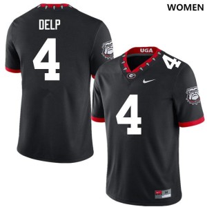 Womens Oscar Delp 100th Anniversary Black Georgia Bulldogs #4 College Football 2025 Jersey 770400-435