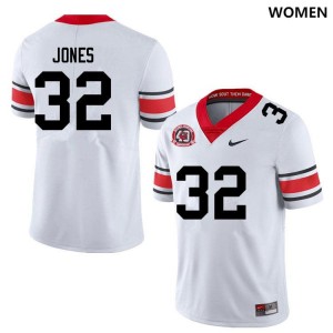 Women Cash Jones 40th Anniversary White Georgia Bulldogs #32 College Football Official Jerseys 569204-848