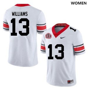 Womens Mykel Williams 40th Anniversary White Georgia Bulldogs #13 College Football Alumni Jersey 639530-349