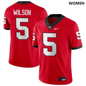 Women's Raylen Wilson Red Georgia Bulldogs #5 College Football University Jersey 467423-907