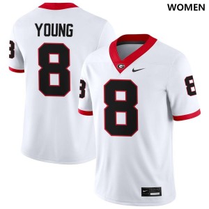 Women's Colbie Young White Georgia Bulldogs #8 College Football Alumni Jerseys 575235-208