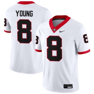 Mens Colbie Young White Georgia Bulldogs #8 College Football Stitched Jersey 745505-785