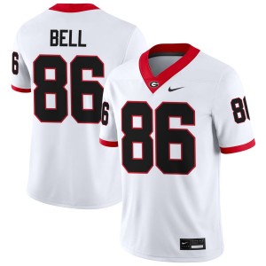 Men Dillon Bell White Georgia Bulldogs #86 College Football University Jersey 491161-198