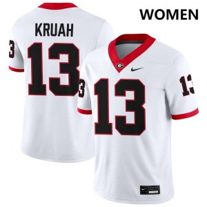 Women AJ Kruah White Georgia Bulldogs #13 College Football Limited Jersey 583104-461