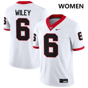 Women CJ Wiley White Georgia Bulldogs #6 College Football Game Jerseys 594629-450