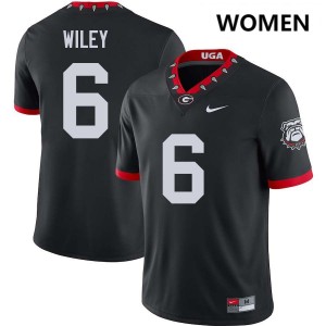 Women's CJ Wiley 100th Anniversary Black Georgia Bulldogs #6 College Football Alumni Jersey 942630-306