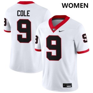 Women Chris Cole White Georgia Bulldogs #9 College Football Alumni Jersey 623395-811