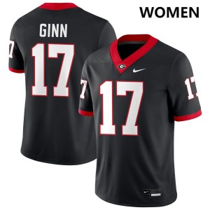 Women's Colter Ginn Black Georgia Bulldogs #17 College Football Official Jersey 184058-266