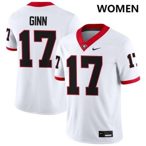 Women Colter Ginn White Georgia Bulldogs #17 College Football Player Jerseys 158780-756