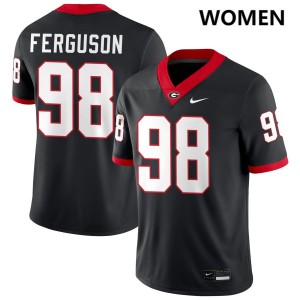 Women Connor Ferguson Black Georgia Bulldogs #98 College Football Game Jersey 861555-136