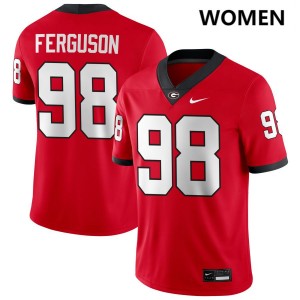 Women's Connor Ferguson Red Georgia Bulldogs #98 College Football Player Jerseys 831486-193