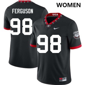 Women Connor Ferguson 100th Anniversary Black Georgia Bulldogs #98 College Football Alumni Jerseys 134026-963