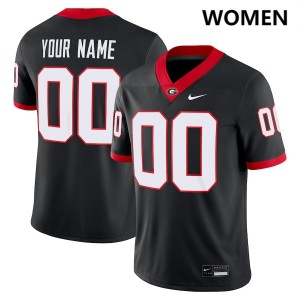 Womens Custom Black Georgia Bulldogs #00 College Football Official Jerseys 102963-240