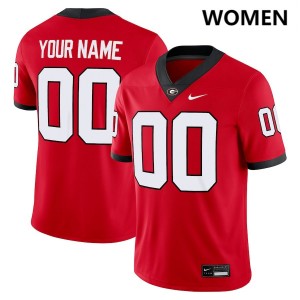 Womens Custom Red Georgia Bulldogs #00 College Football Stitched Jerseys 786063-844