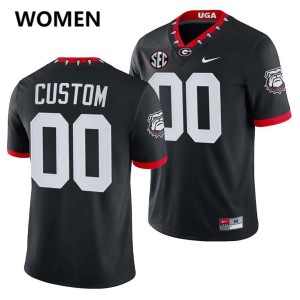 Women's Custom 100th Anniversary Black Georgia Bulldogs #00 College Football Player Jerseys 618990-317