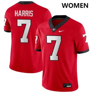 Women Daniel Harris Red Georgia Bulldogs #7 College Football 2025 Jerseys 698038-797