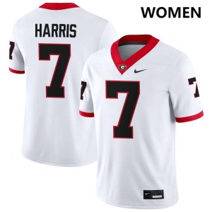 Womens Daniel Harris White Georgia Bulldogs #7 College Football Replica Jersey 168293-588