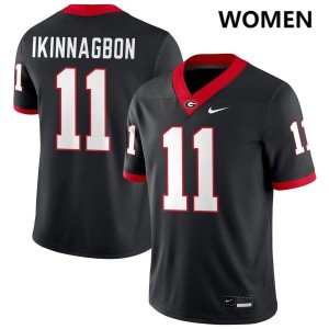 Women Darren Ikinnagbon Black Georgia Bulldogs #11 College Football Limited Jerseys 401139-428
