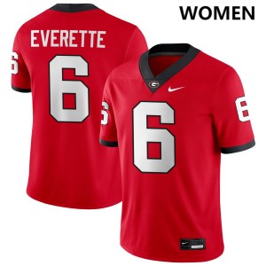 Women's Daylen Everette Red Georgia Bulldogs #6 College Football Replica Jersey 858693-620